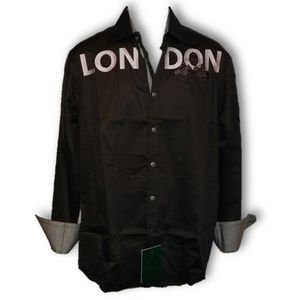 Men's Black Dress Shirt Premium Cavalry London, XL